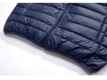 Royal Blue Hooded Parkas Men's Zipper Control Winter Jacket Fashion