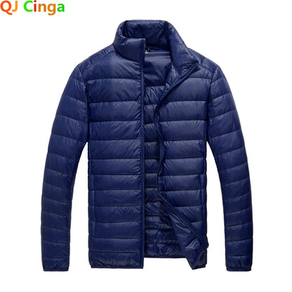 Royal Blue Hooded Parkas Men's Zipper Control Winter Jacket Fashion