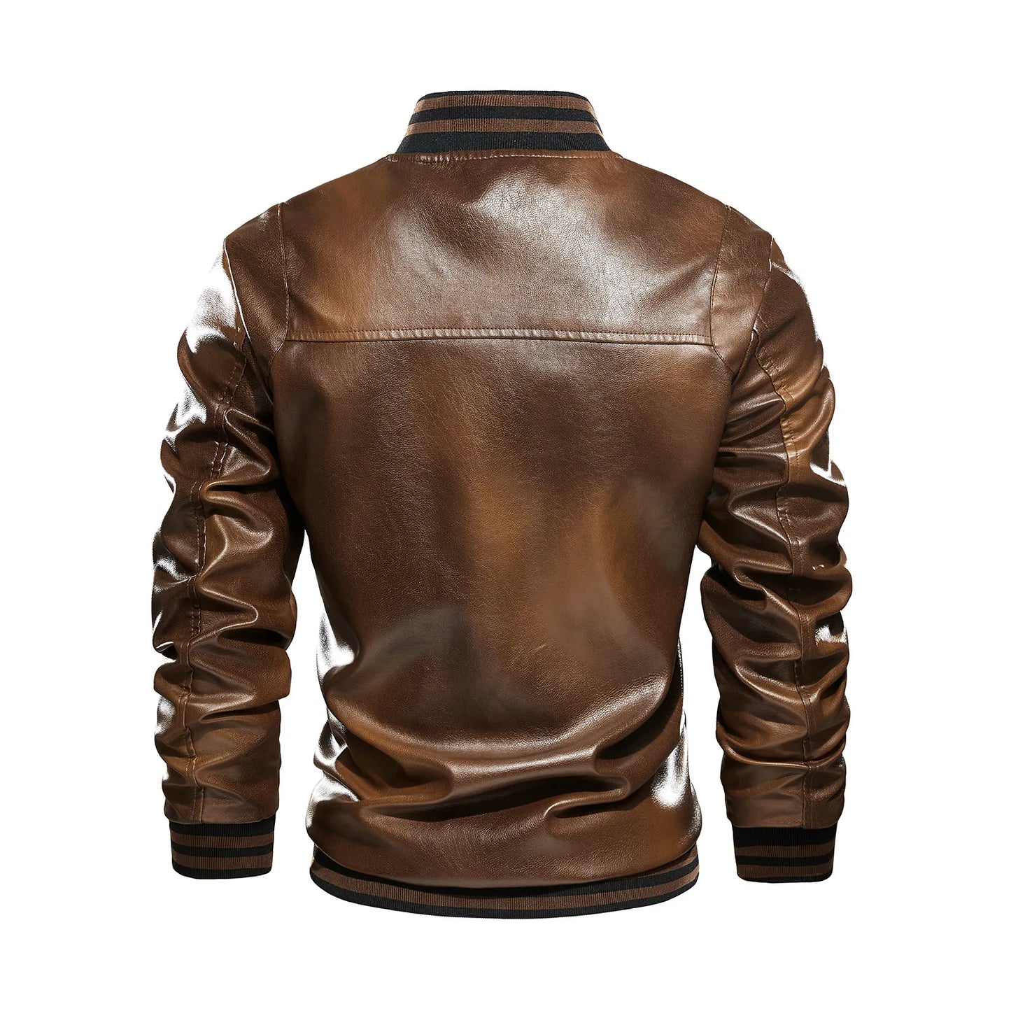 2025 Autumn Winter New Outerwear Gradient Men's Leather Jacket