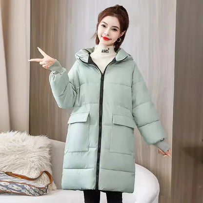 Super Large Size Winter Long Coat Women's Cotton-padded Jacket