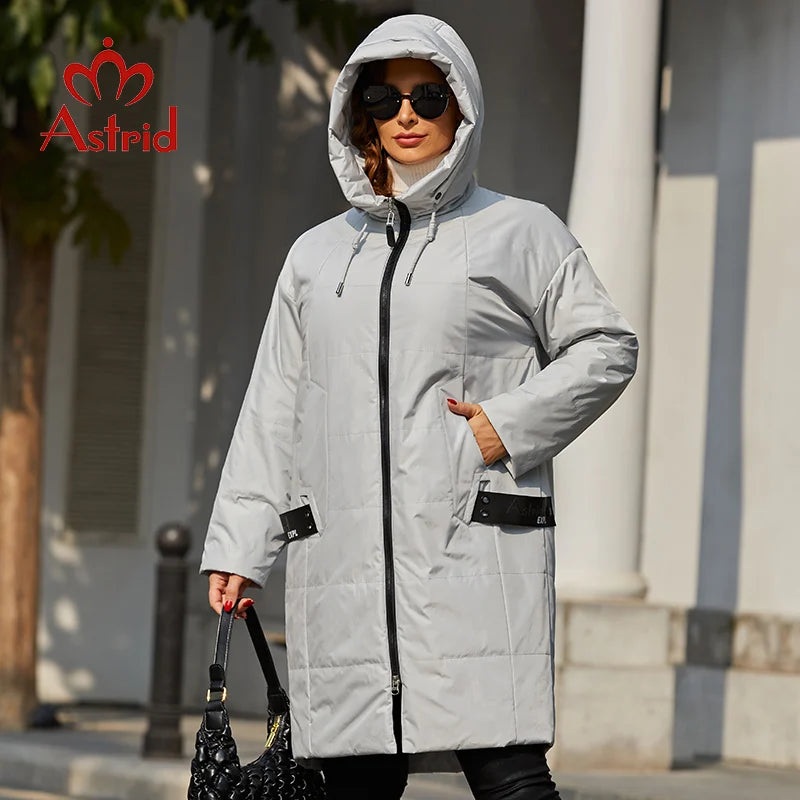 Astrid 2024 Spring Women Parkas Plus Size Long Loose Padded