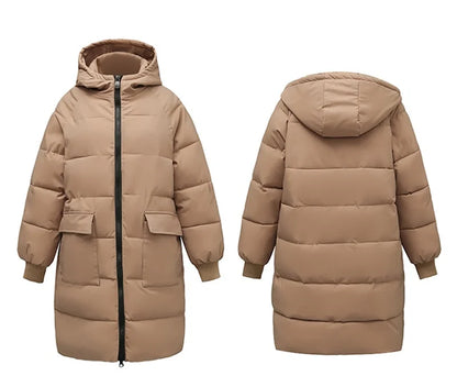 Super Large Size Winter Long Coat Women's Cotton-padded Jacket