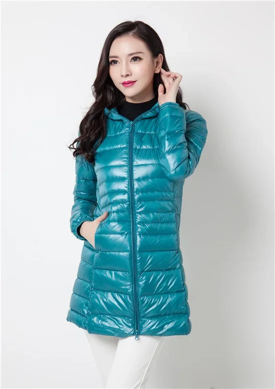 Plus Size Down Jacket 2025 New Arrivals Women Hooded Ultra Light