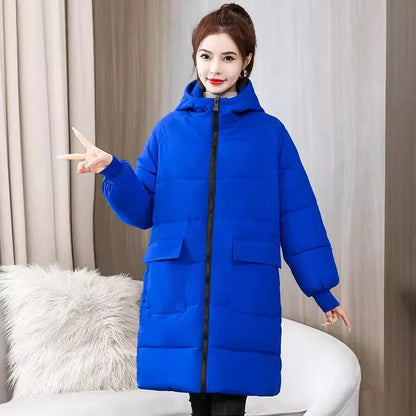 Super Large Size Winter Long Coat Women's Cotton-padded Jacket