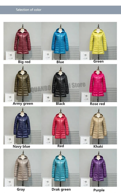 Plus Size Down Jacket 2025 New Arrivals Women Hooded Ultra Light