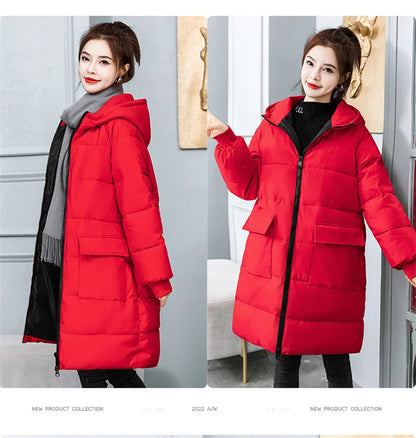 Super Large Size Winter Long Coat Women's Cotton-padded Jacket