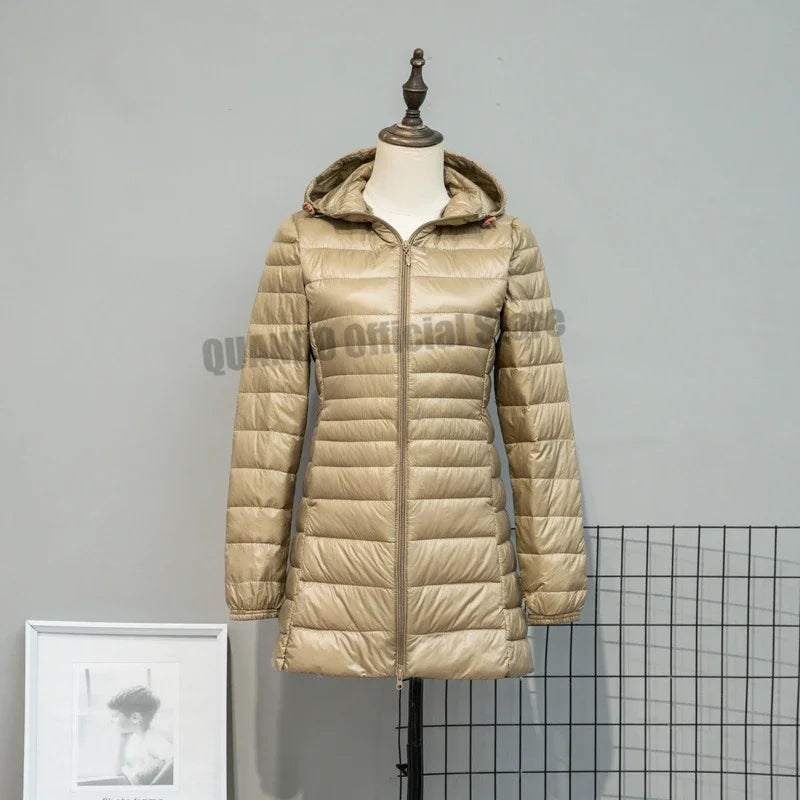 Plus Size Down Jacket 2025 New Arrivals Women Hooded Ultra Light