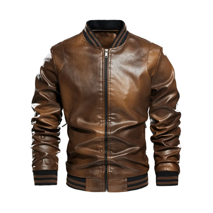 2025 Autumn Winter New Outerwear Gradient Men's Leather Jacket