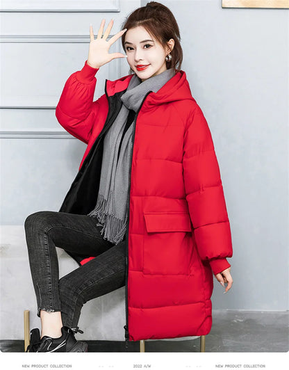 Super Large Size Winter Long Coat Women's Cotton-padded Jacket