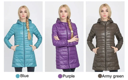 Plus Size Down Jacket 2025 New Arrivals Women Hooded Ultra Light