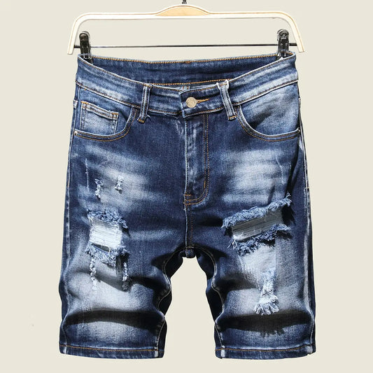 graffiti ripped summer fashion short jeans casual slim big