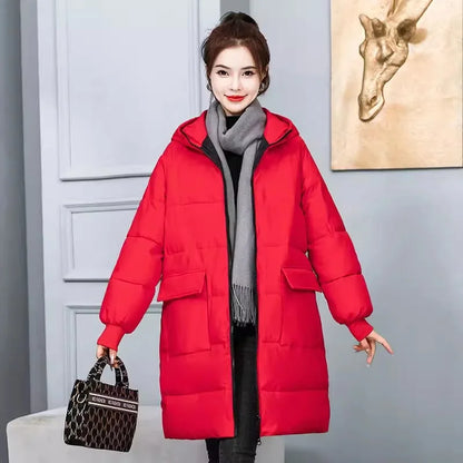 Super Large Size Winter Long Coat Women's Cotton-padded Jacket