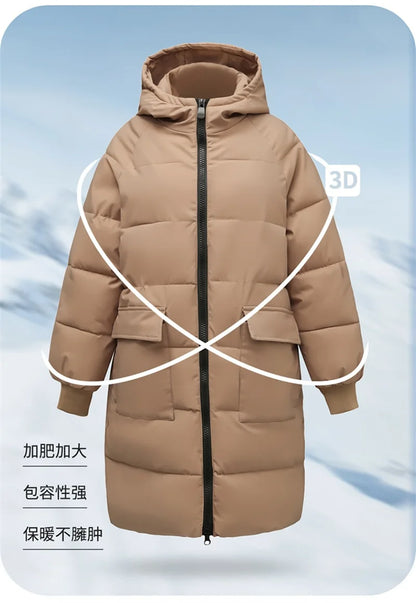 Super Large Size Winter Long Coat Women's Cotton-padded Jacket