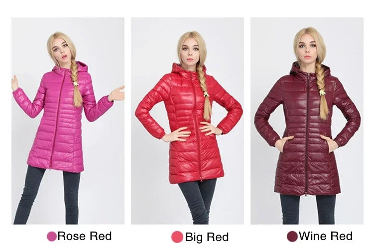 Plus Size Down Jacket 2025 New Arrivals Women Hooded Ultra Light