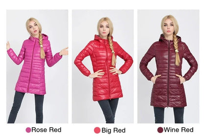 Plus Size Down Jacket 2025 New Arrivals Women Hooded Ultra Light