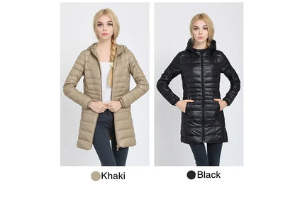 Plus Size Down Jacket 2025 New Arrivals Women Hooded Ultra Light