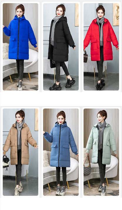 Super Large Size Winter Long Coat Women's Cotton-padded Jacket