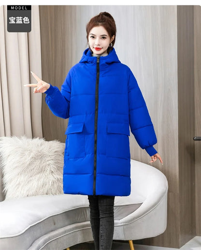 Super Large Size Winter Long Coat Women's Cotton-padded Jacket