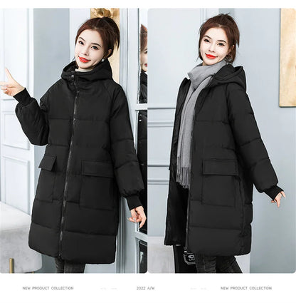 Super Large Size Winter Long Coat Women's Cotton-padded Jacket