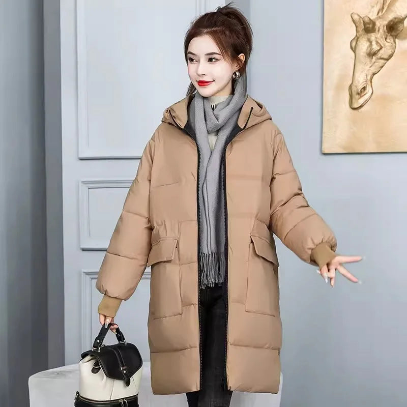 Super Large Size Winter Long Coat Women's Cotton-padded Jacket