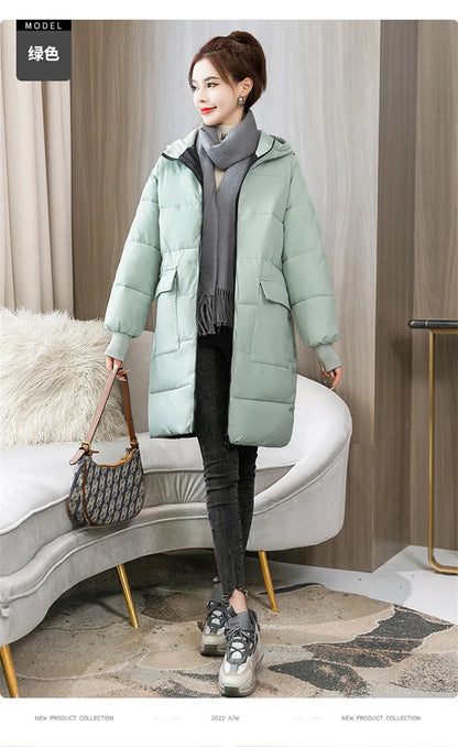 Super Large Size Winter Long Coat Women's Cotton-padded Jacket