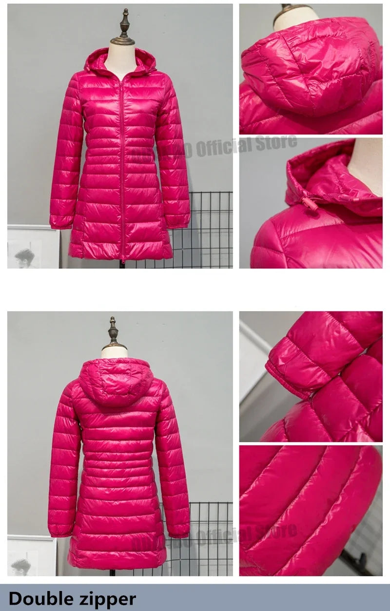 Plus Size Down Jacket 2025 New Arrivals Women Hooded Ultra Light