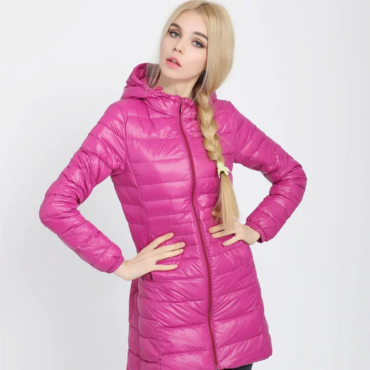 Plus Size Down Jacket 2025 New Arrivals Women Hooded Ultra Light