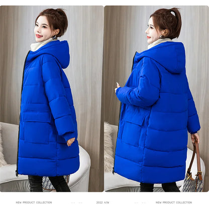 Super Large Size Winter Long Coat Women's Cotton-padded Jacket