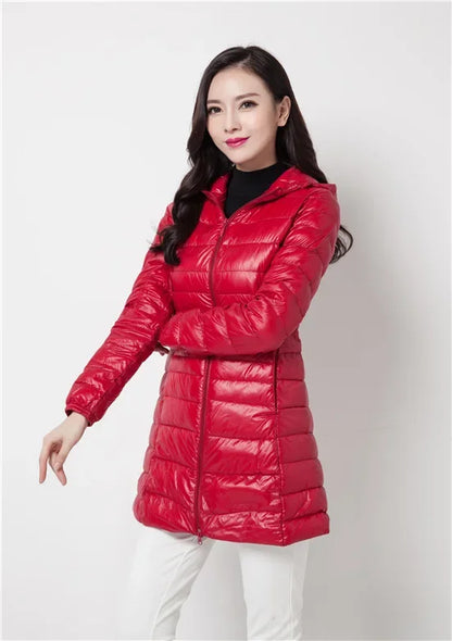 Plus Size Down Jacket 2025 New Arrivals Women Hooded Ultra Light